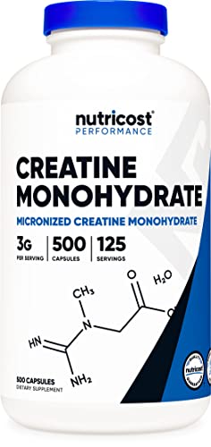 Nutricost Micronized Creatine Monohydrate Capsules (500 Count)
