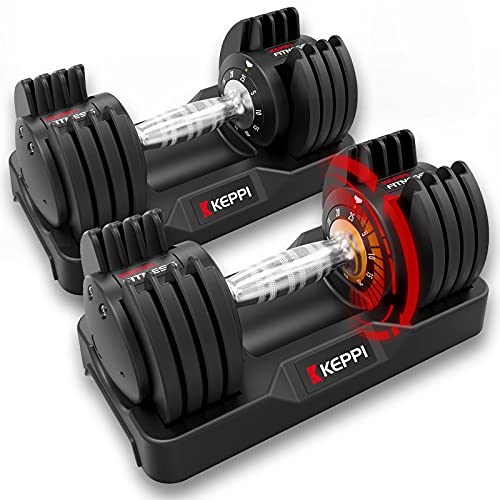 Keppi Adjustable Dumbbells Set - 25lb Pair